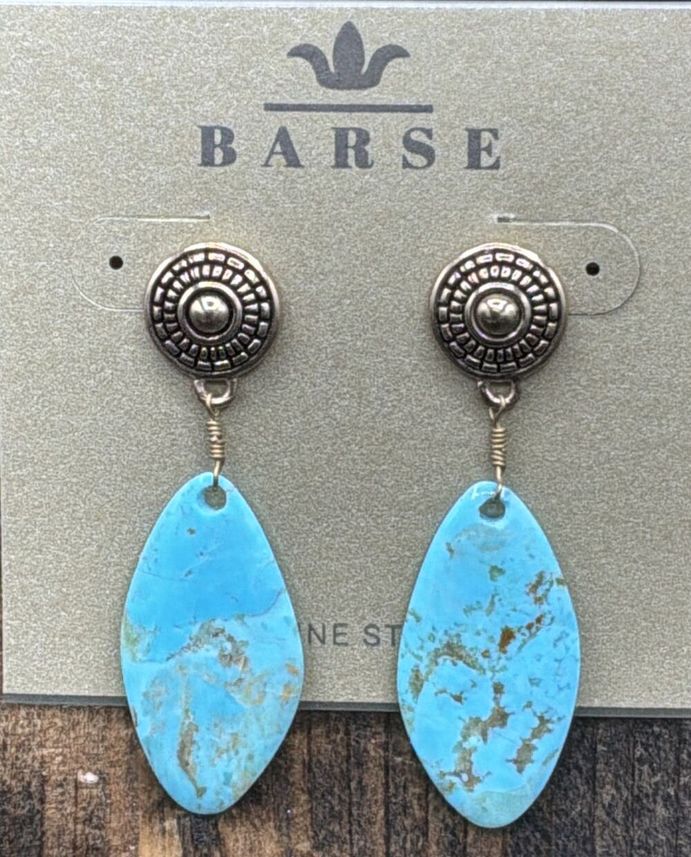 Barse Maya Dangle Earrings- Turquoise- Bronze- NWT